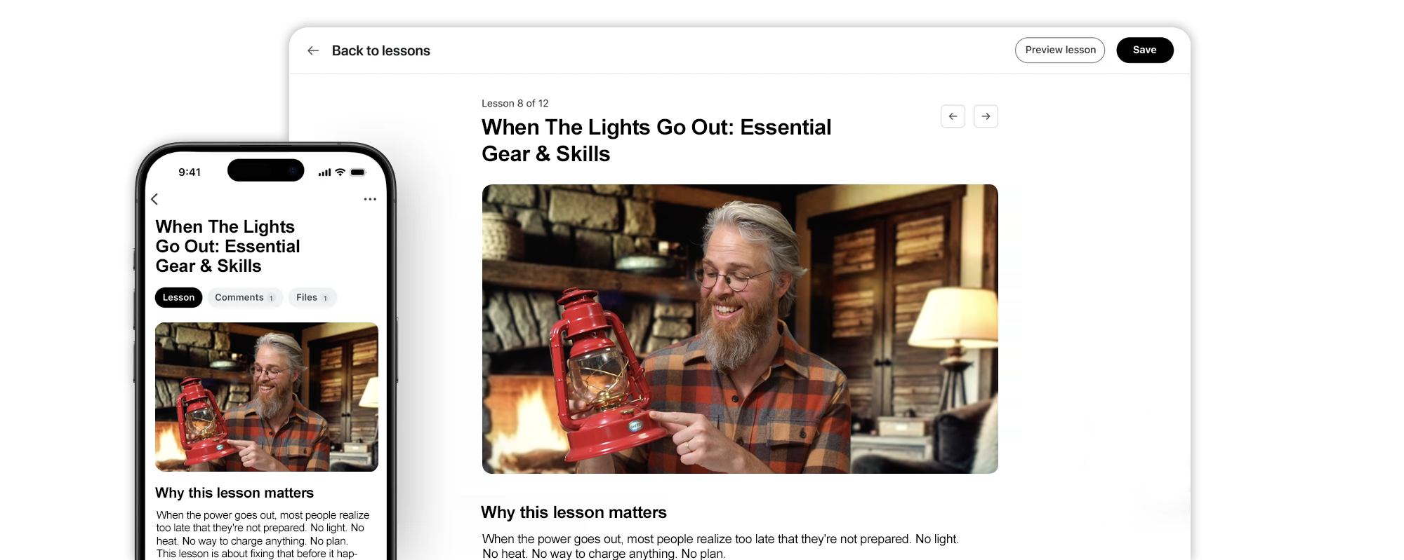 ARK Community app — courses and mobile view